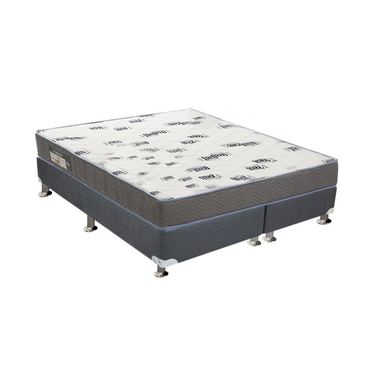 Conjunto Box-Colchão Ortobom D33 Light+Cama Queen 158x198