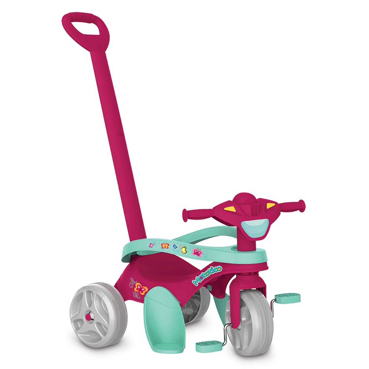 Triciclo Mototico Passeio & Pedal Rosa Bandeirante