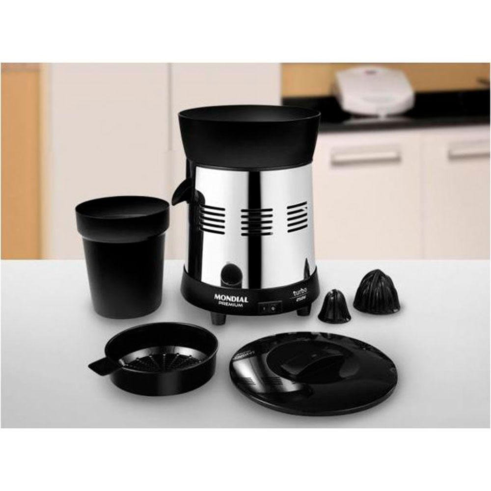 Extrator De Frutas Mondial Premium Turbo E-10 1l 250w Bivolt Preto