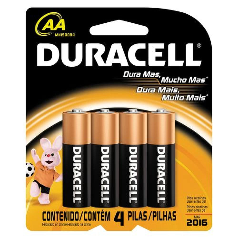 Pilha Pequena AA Alcalina 4 Unidades Duracell