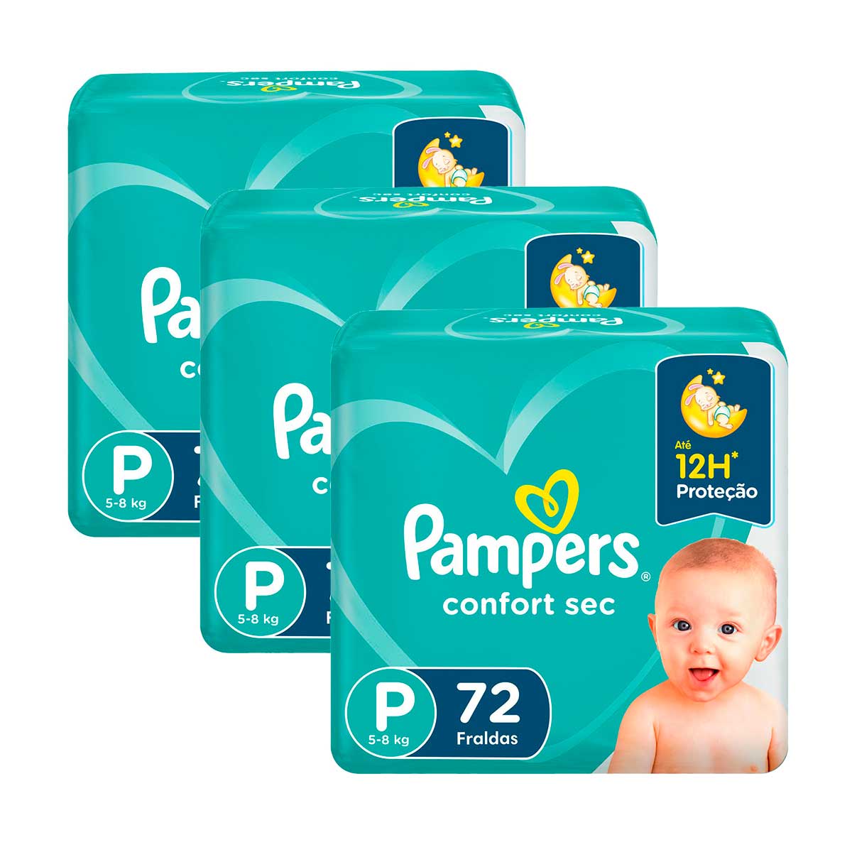 Kit Fralda Pampers P Confort Sec 216 Unidades