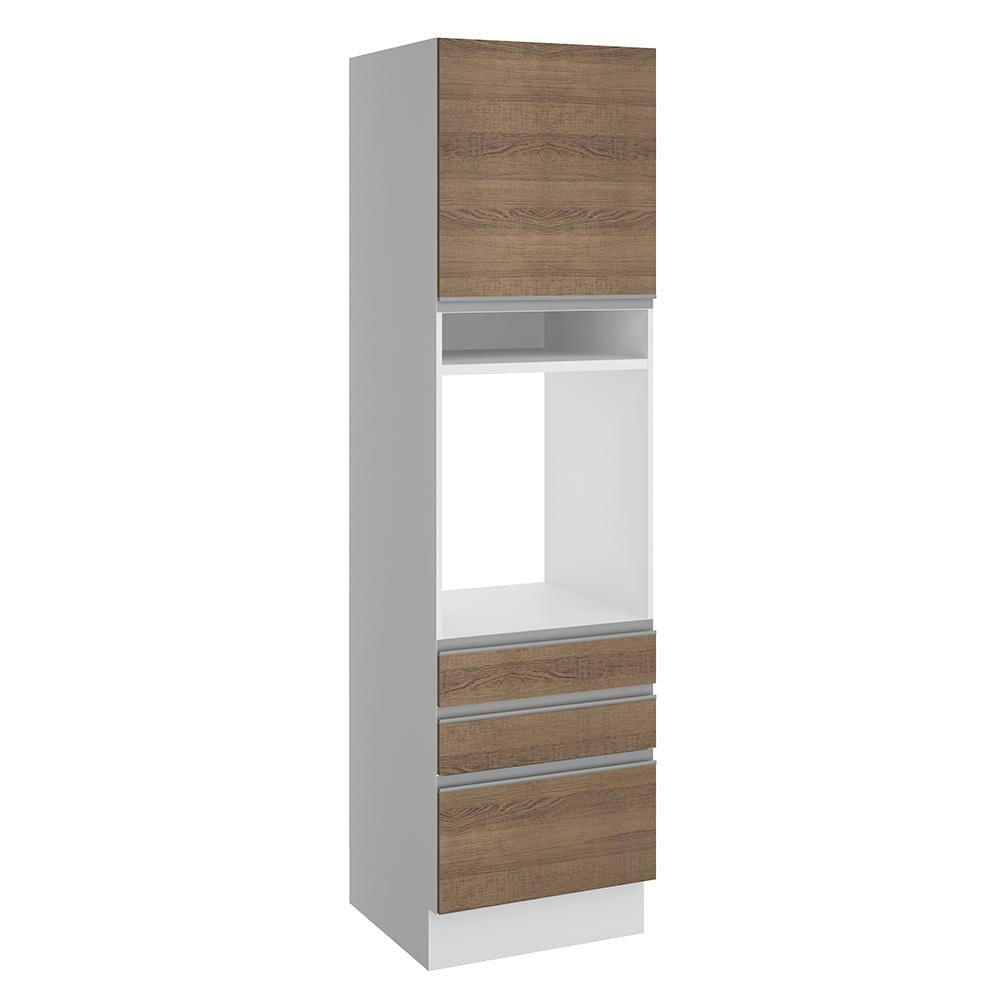 Torre Quente Glamy 60cm 3 Gavetas Rustic/Branco Madesa
