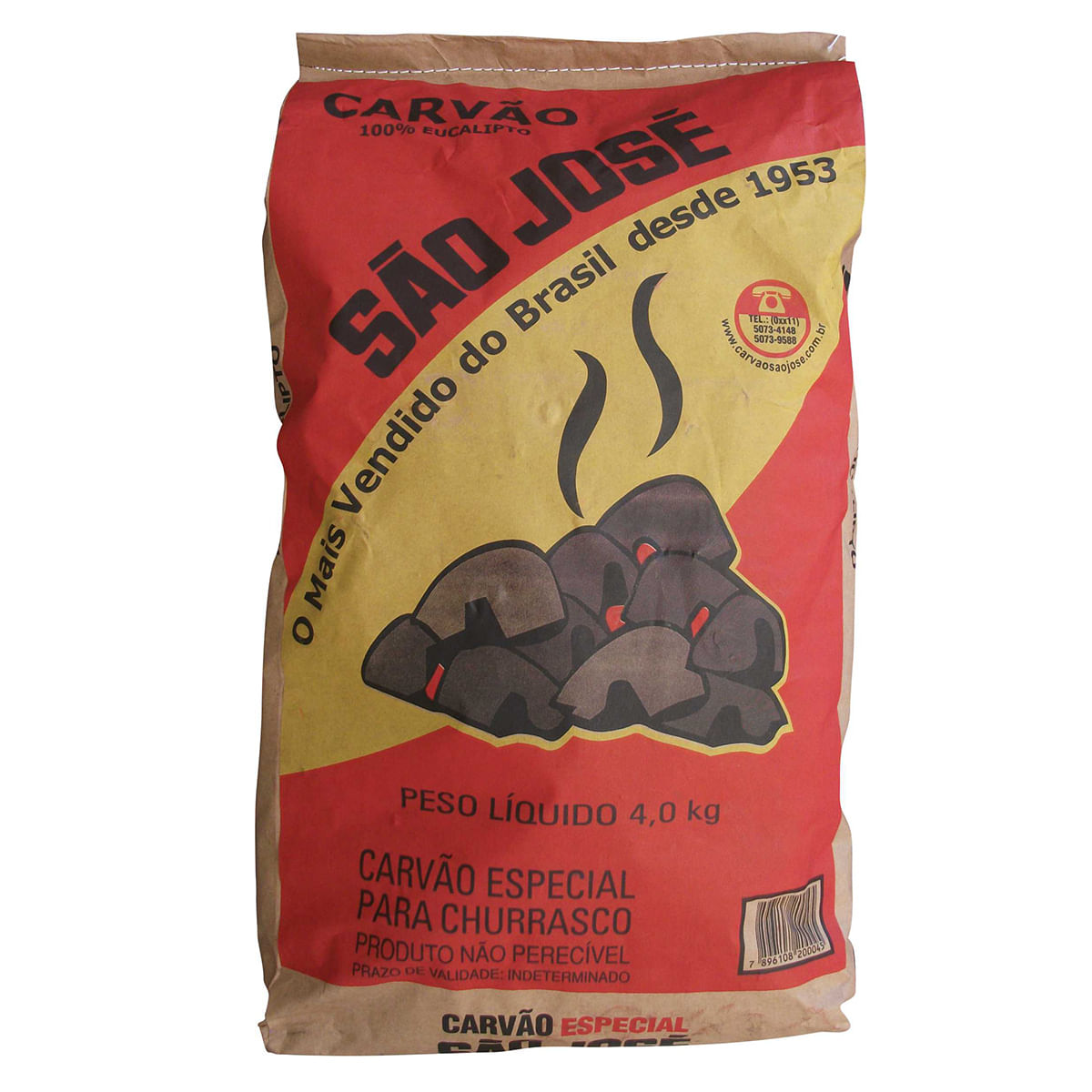 Carvão Vegetal Churrasqueira São José 4000g