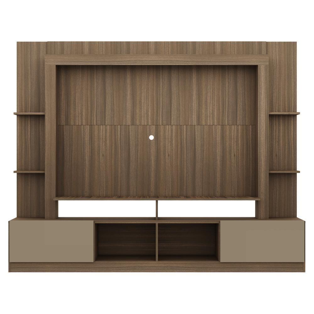 Rack Estante Com Painel Tv 65 E 2 Portas Oslo Madeirado