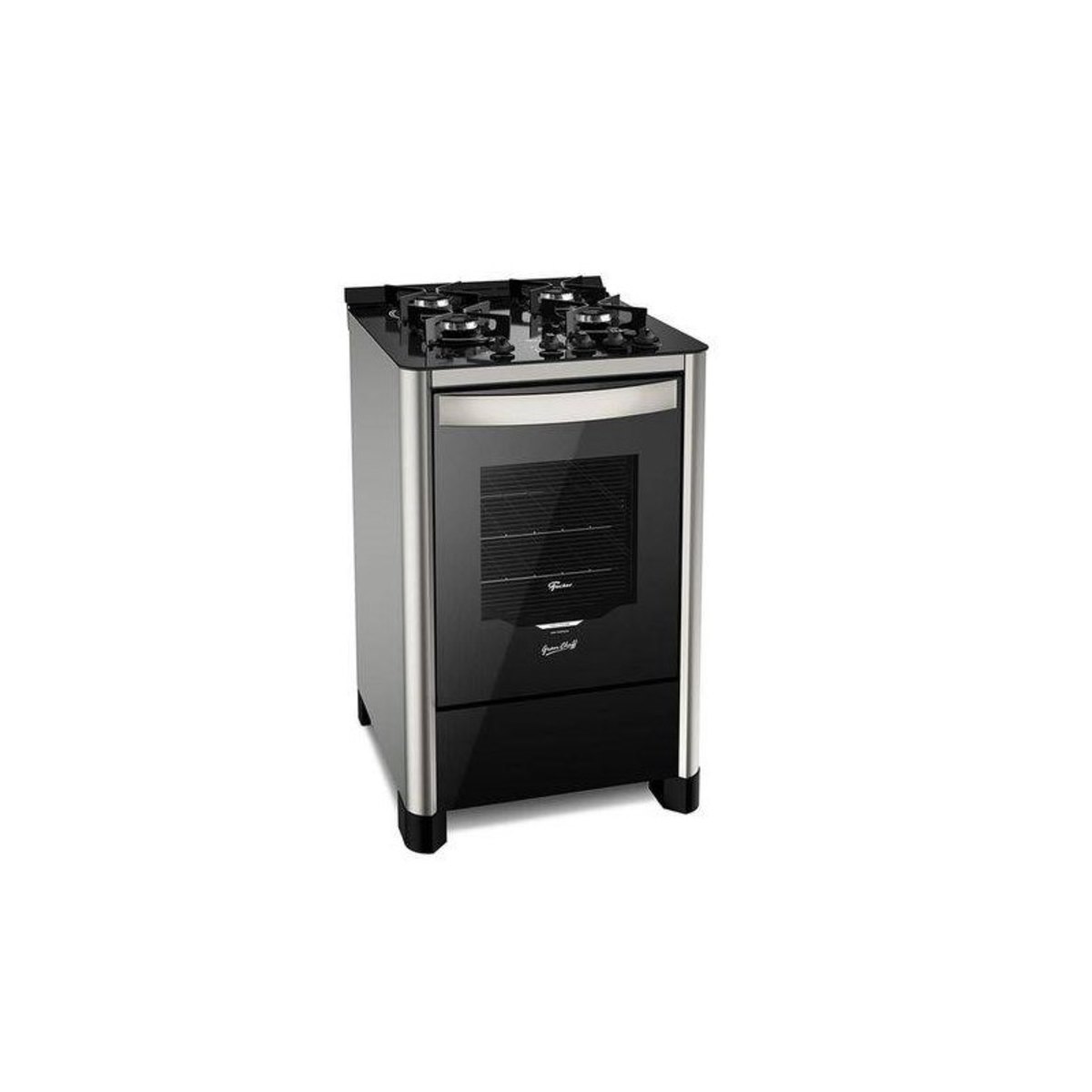 Fogão de Piso Fischer 4Q GRAND CHEFF Gás Bivolt Silver