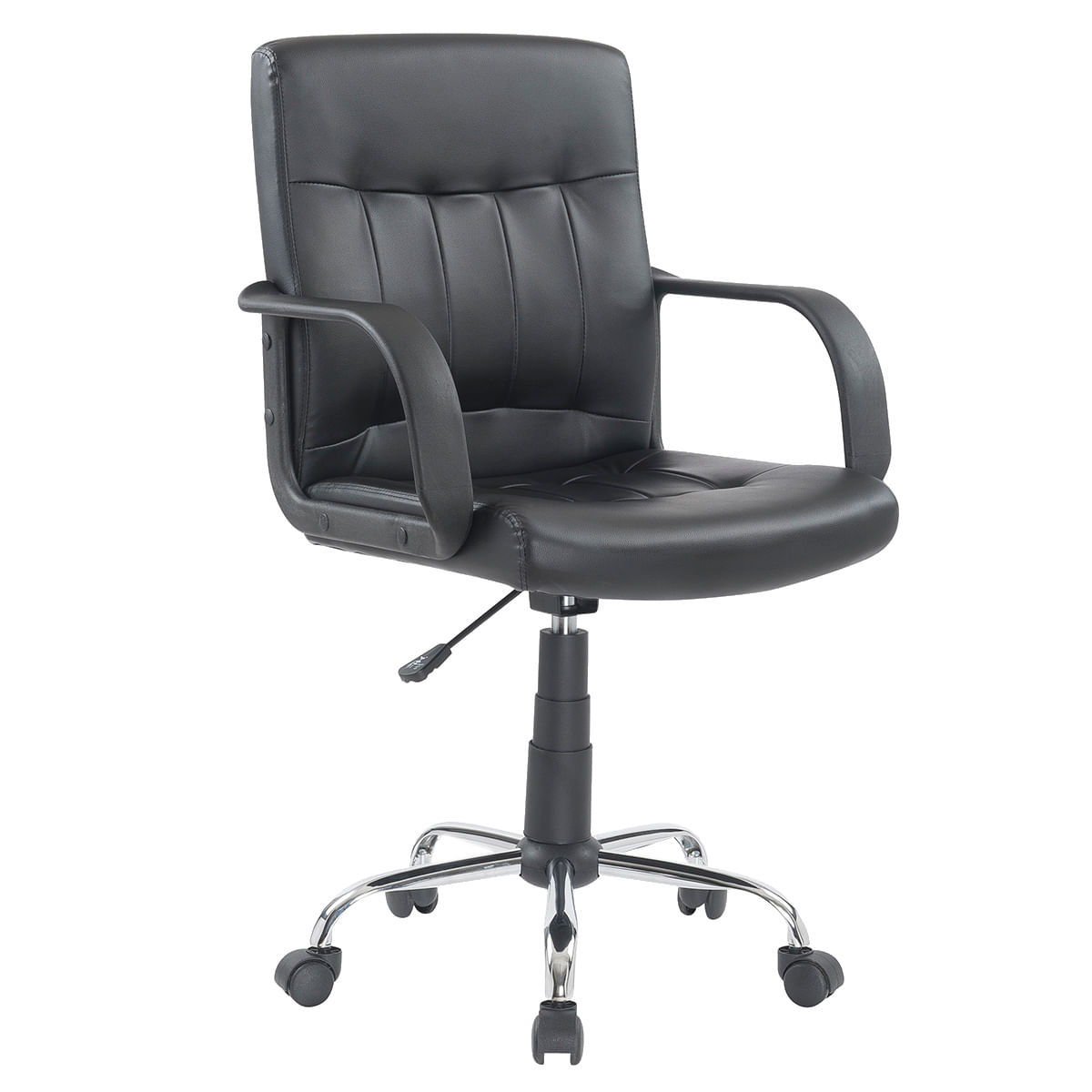 Cadeira de Escritório Carrefour Home Basic 90kg Couro Sintético Preta Giratória