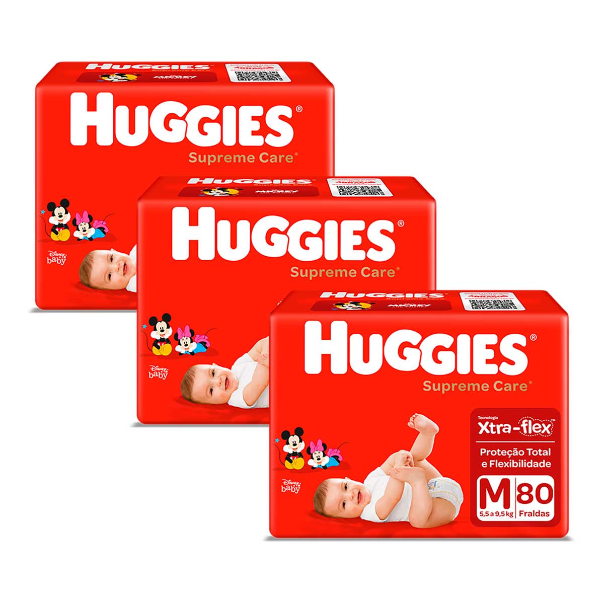 Kit de Fraldas Huggies Hiper Supreme Care M - 240 Unidades