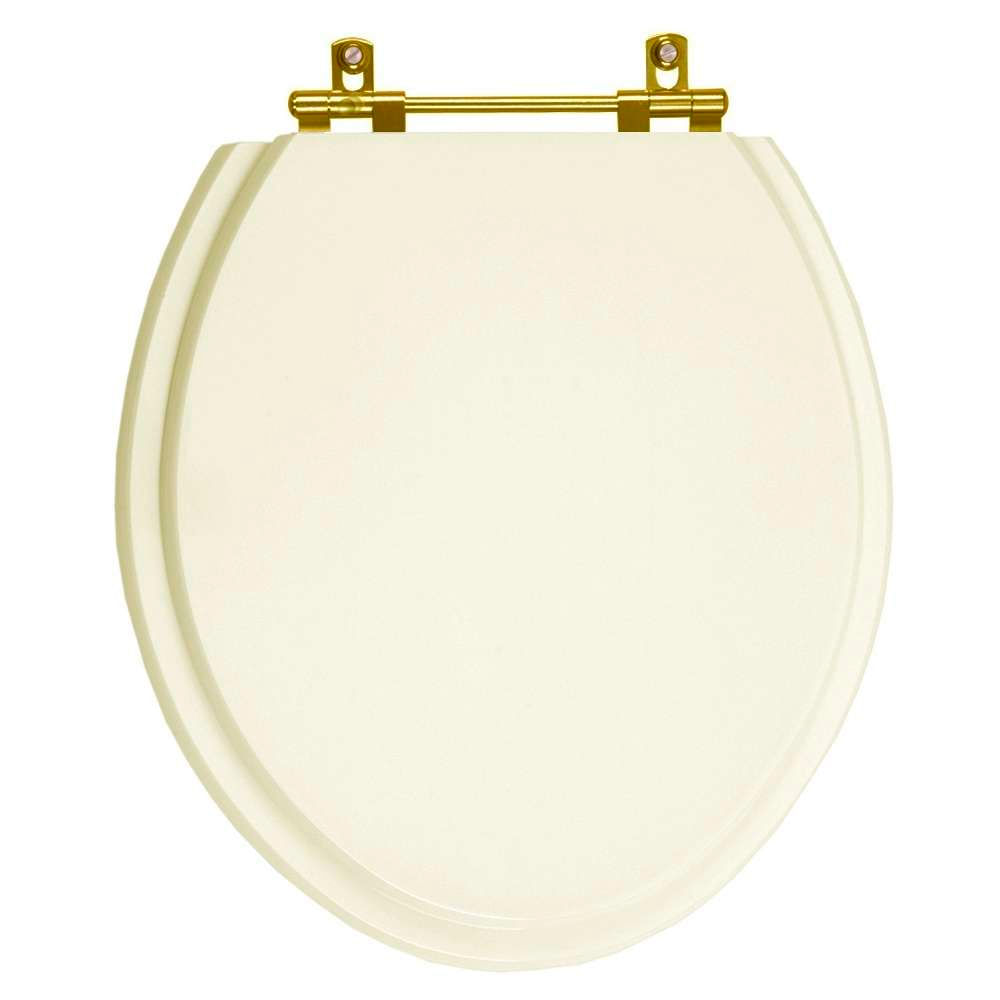 Assento Sanitário Izy Creme Para Vaso Deca Com Ferragem Dourada