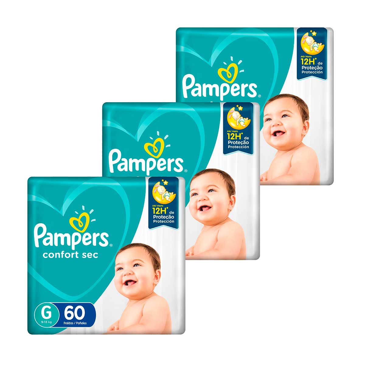 Kit de Fraldas Pampers G Confort Sec Super - 180 Unidades