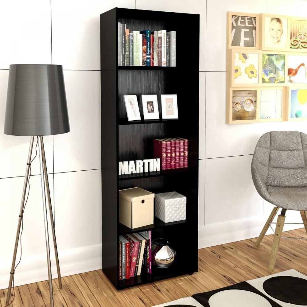 Estante para Livros 5 Prateleiras Multy Artely Preta