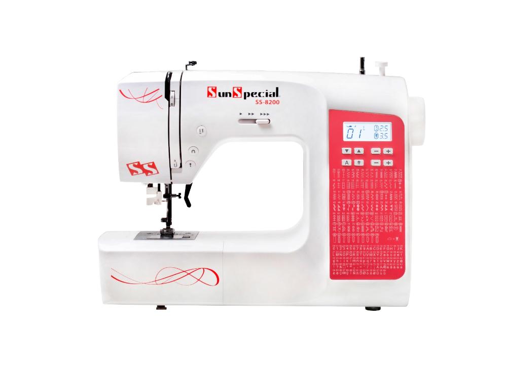Máquina Costura Doméstica Ss-8200 Autovolt Eletrônica Vermelha - Sun Special