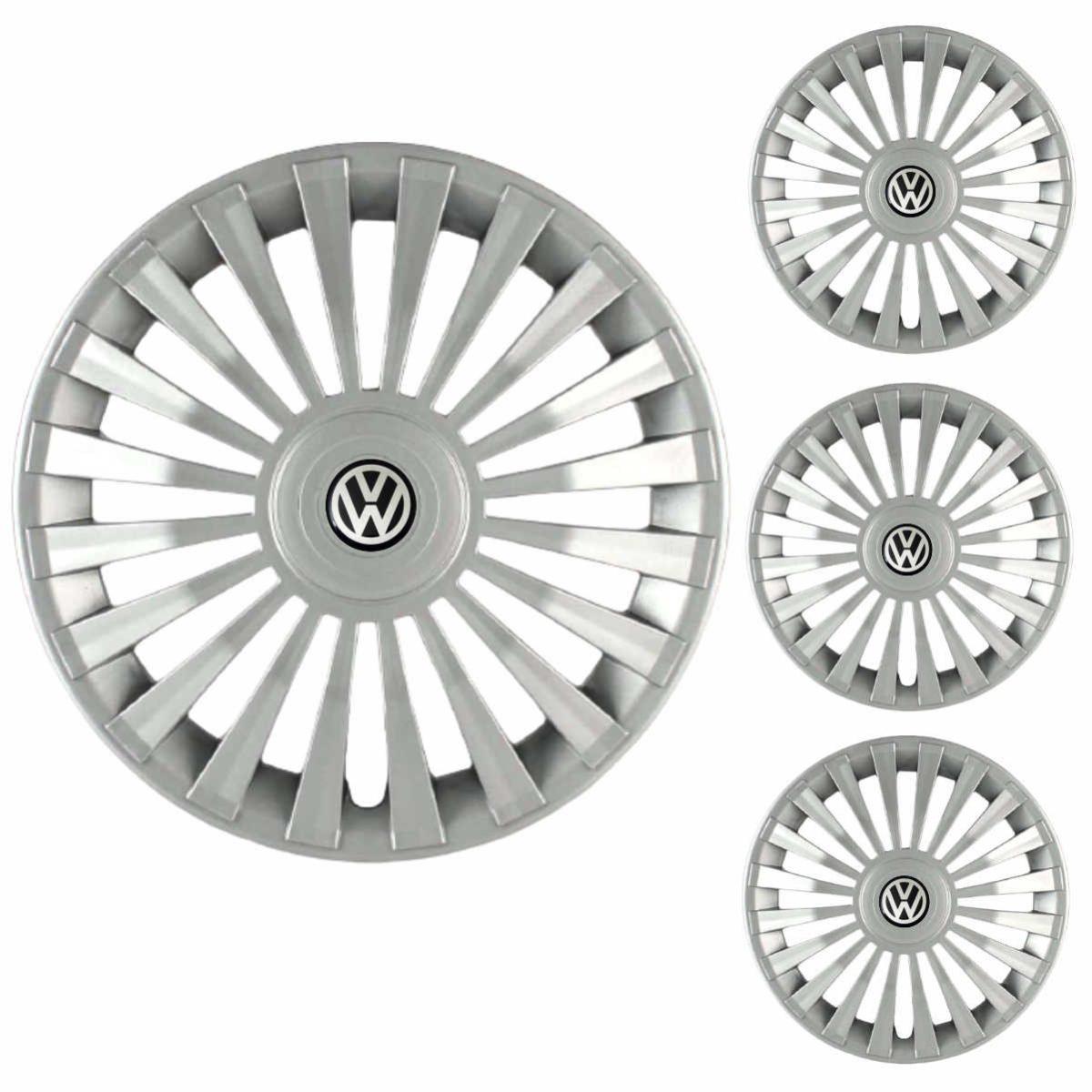 Jogo Calota Aro 13 Europa Premium Volkswagen + Emblema Resinado