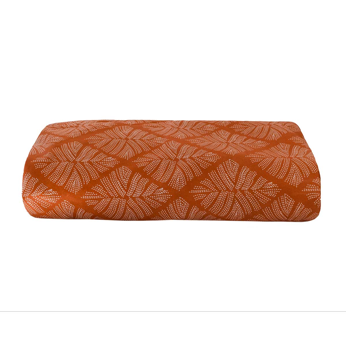Lençol Avulso Com Elástico Solteiro Camesa 150 Fios Poliéster Microfibra Terracota Geométrico 1 Peça