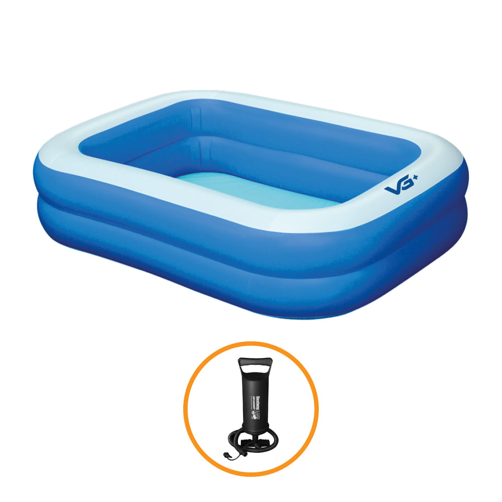 Piscina Inflável Retangular Azul 302 Litros 150 Cm Com Bomba Pvc Vg+