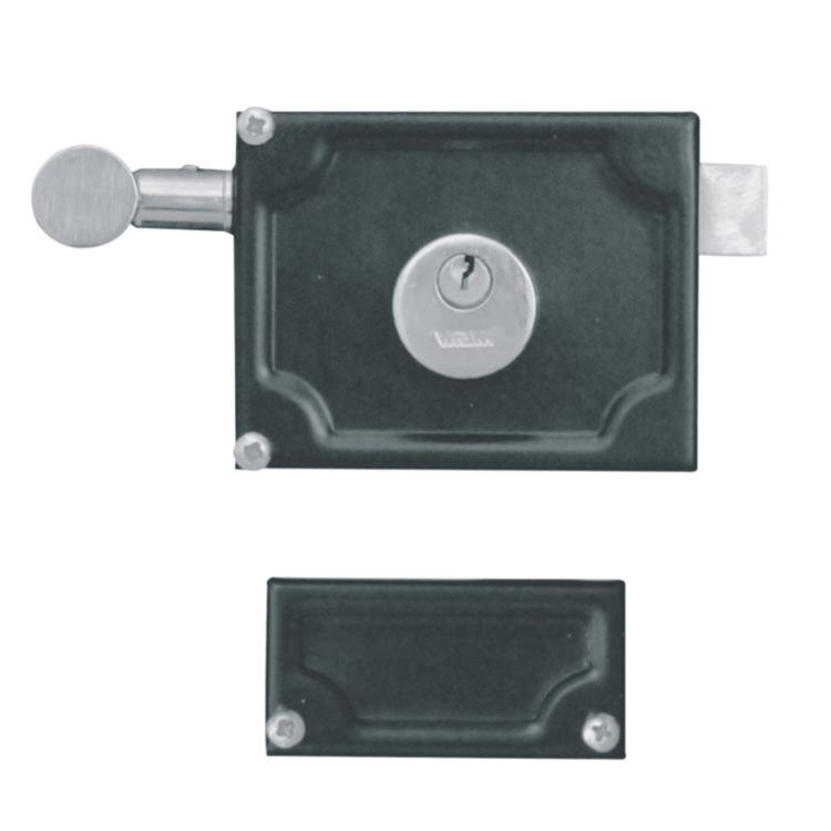 Fechadura Externa Aço 100mm MGM de Sobrepor Preto