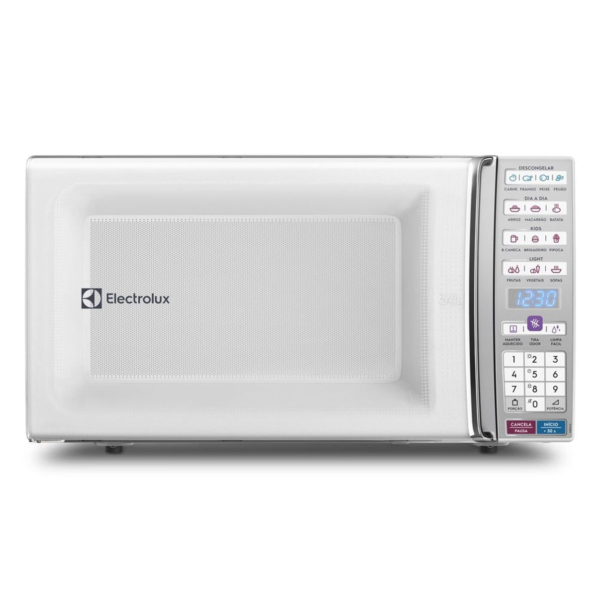 Micro-ondas Electrolux de bancada Branco com Função Tira Odor e Manter Aquecido 34L MEO44 220v