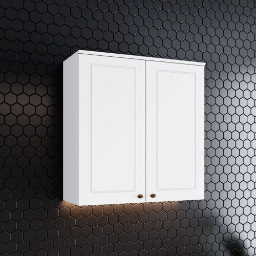 Armário aéreo 2 portas clássico americana henn branco fosco.