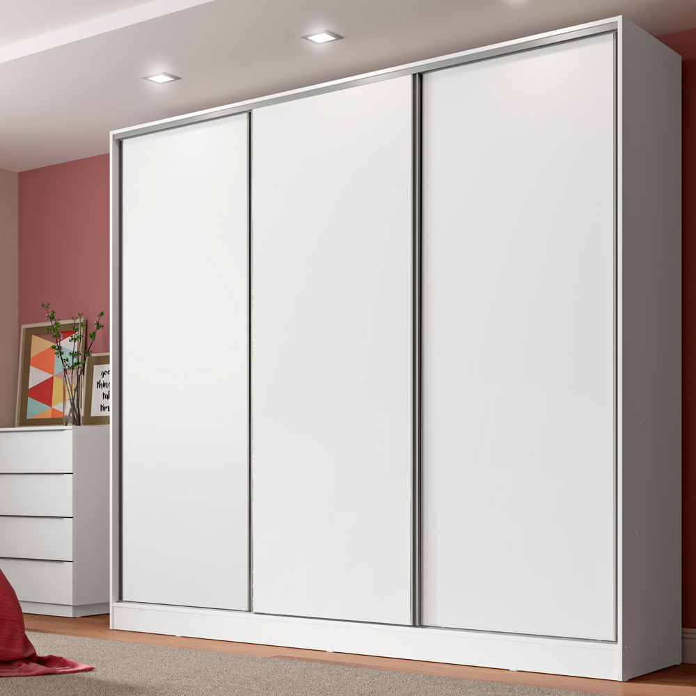 Guarda-Roupa Casal 100% MDF Madesa Royale 3 Portas de Correr