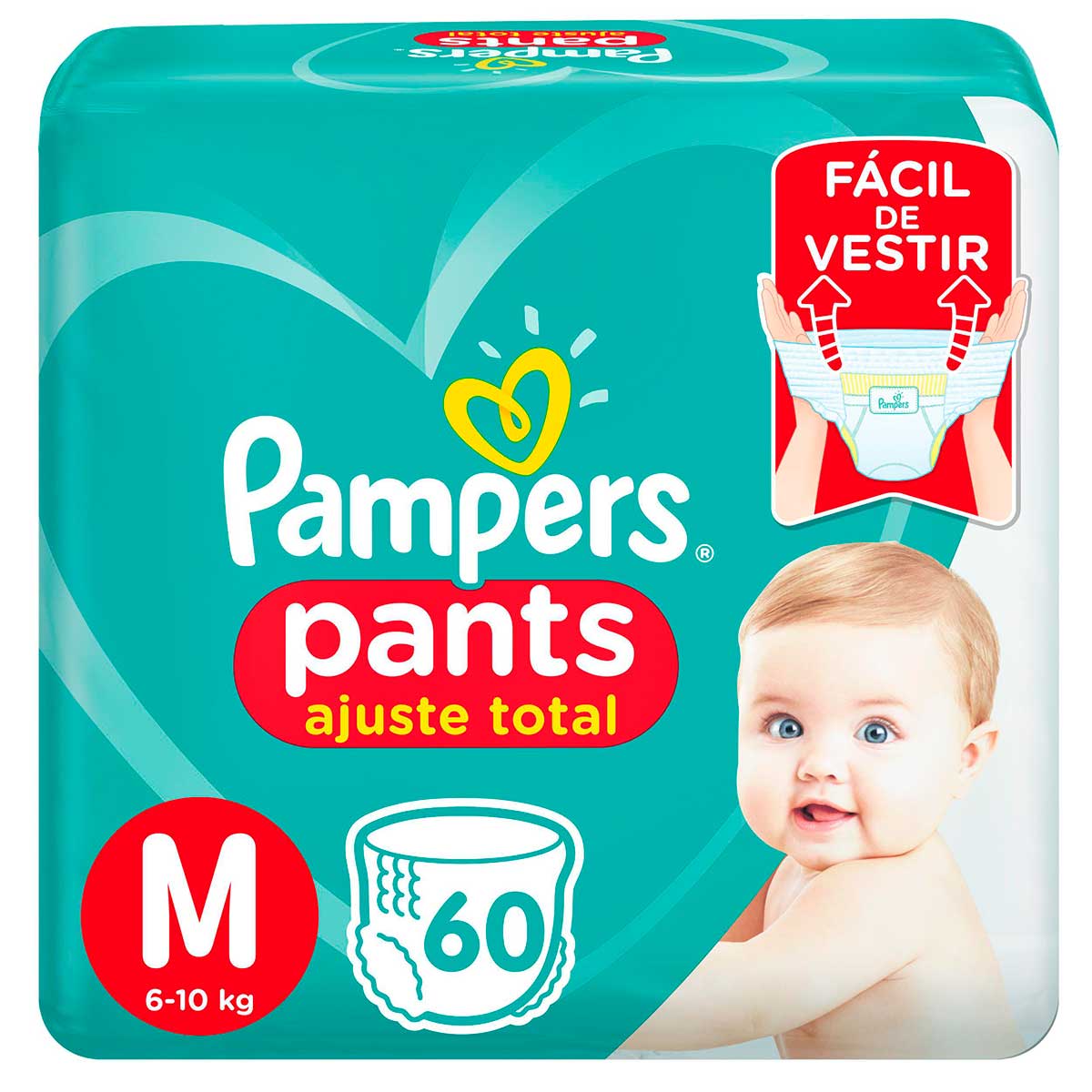 Fralda Pampers Pants Ajuste Hiper M 60 Unidades