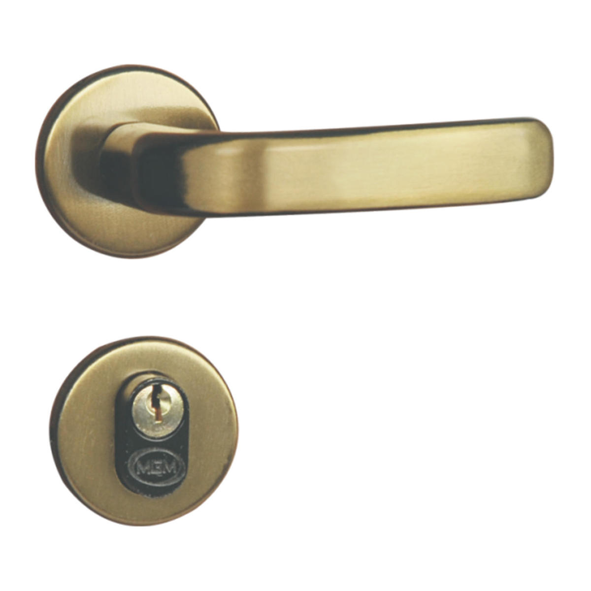 Fechadura Externa Roseta Aço 40mm MGM Stilo Bronze Latonado