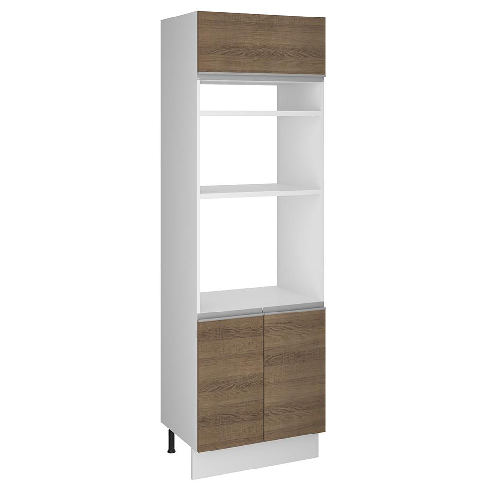 Torre Quente Madesa Glamy 70 cm 3 Portas - Branco/Rustic