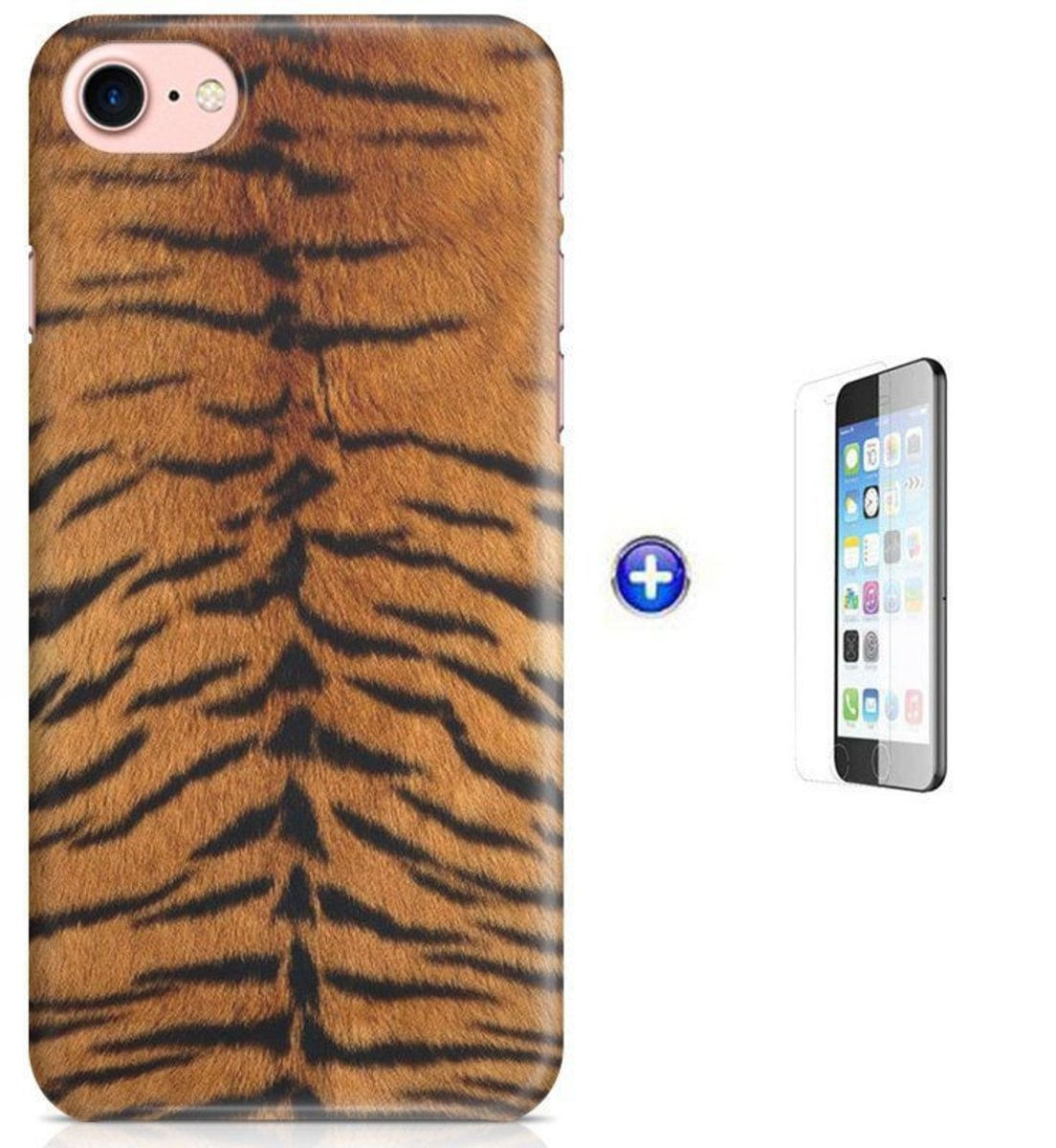 Kit Capa iPhone 7 - 4,7' Textura Tigre + Pel Vidro (BD50)