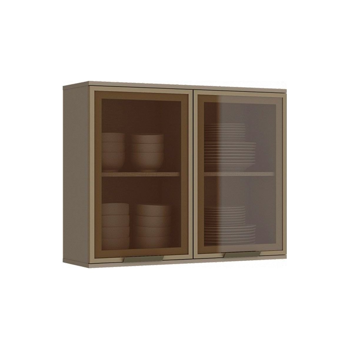Armário Aéreo Henn Connect de Vidro 80cm Duna
