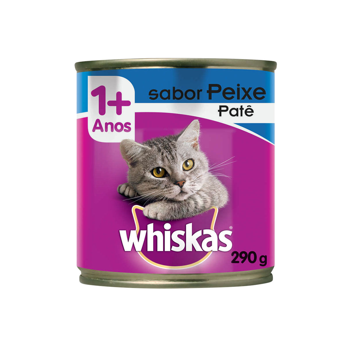 Ração àmida Whiskas Lata Patê de Peixe para Gatos Adultos 290 g