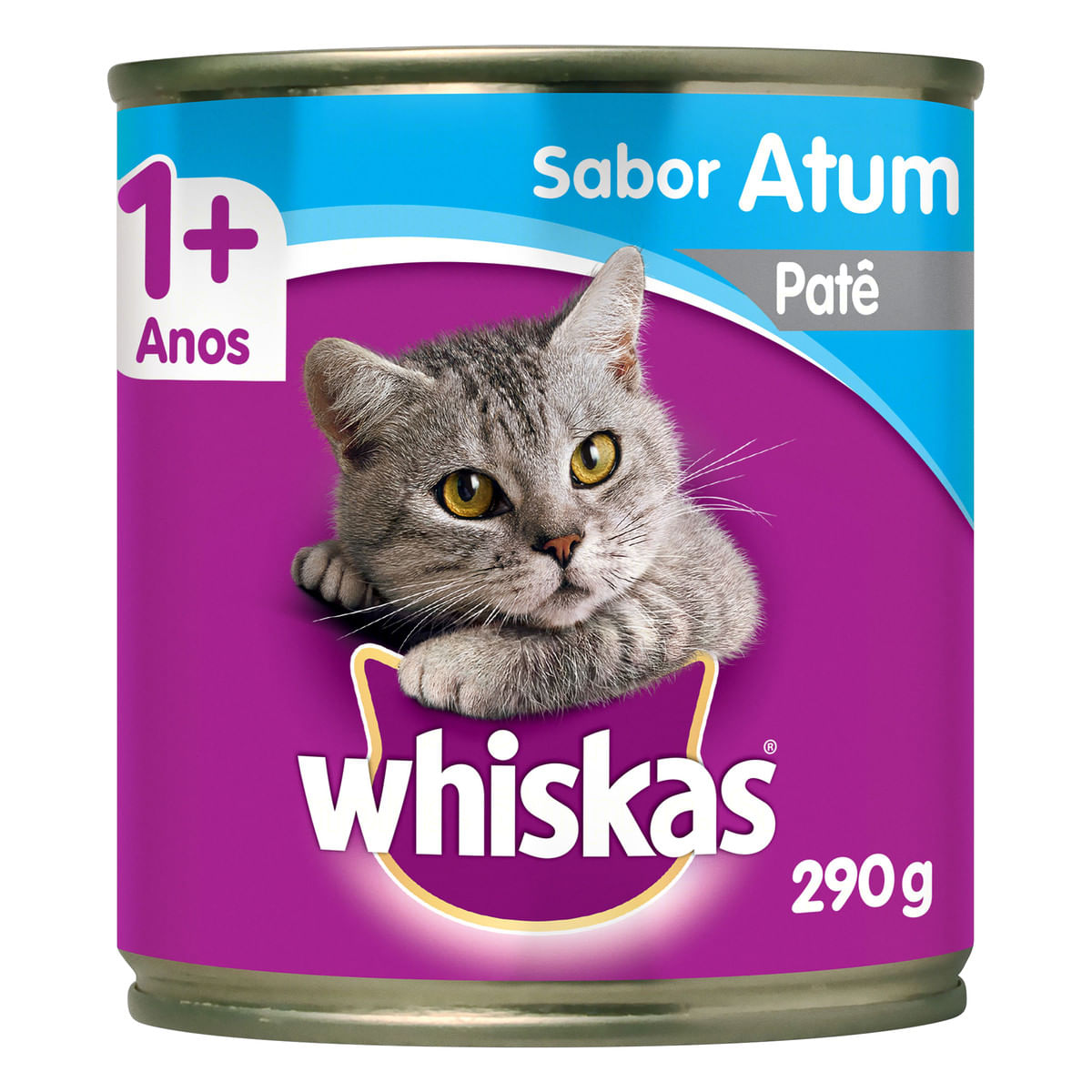 Ração àmida Whiskas Lata Patê de Atum para Gatos Adultos 290 g