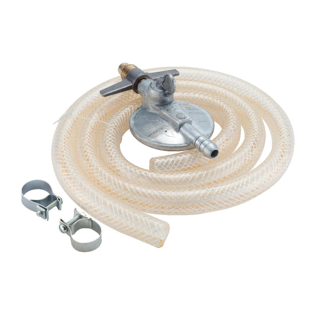 Kit InstalacÌ§aÌo Para FogaÌo De Piso Com Regulador De GaÌs, Mangueira E AbracÌ§adeiras