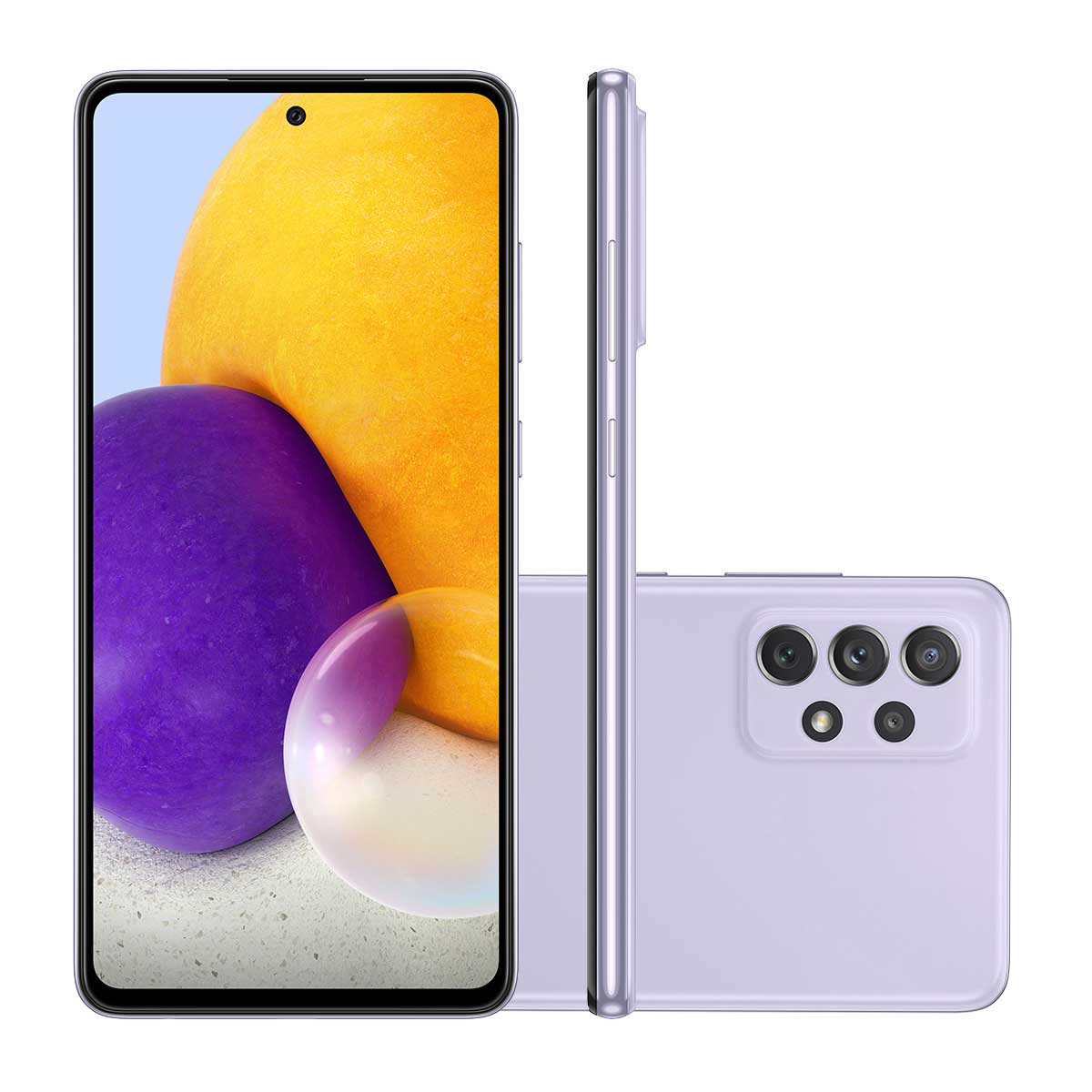 Smartphone Samsung A72 128GB Violeta 4G Tela 6.7â Cà¢mera Quádrupla 64MP Selfie 32MP Dual Chip Android 11.0