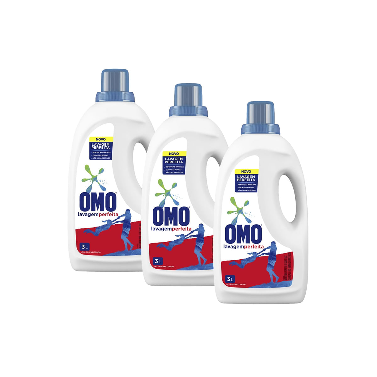 Kit Lava Roupas Là­quido Omo Lavagem Perfeita 3 L com 3 Unidades