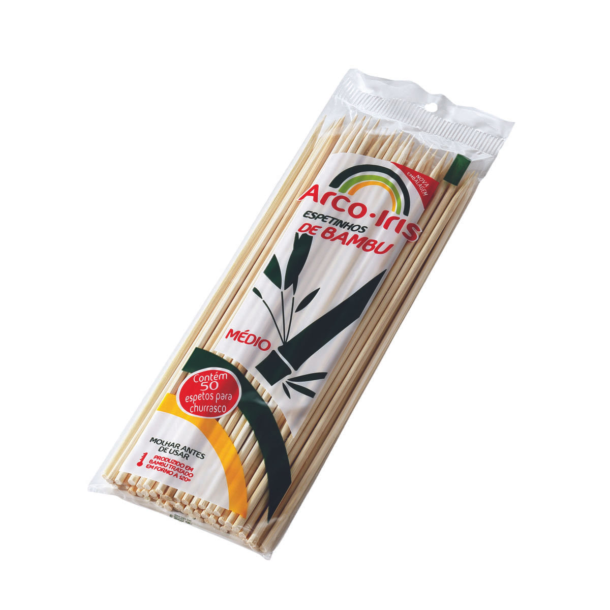 Espeto para Churrasco de Bambu Arco àris 50 Unidades