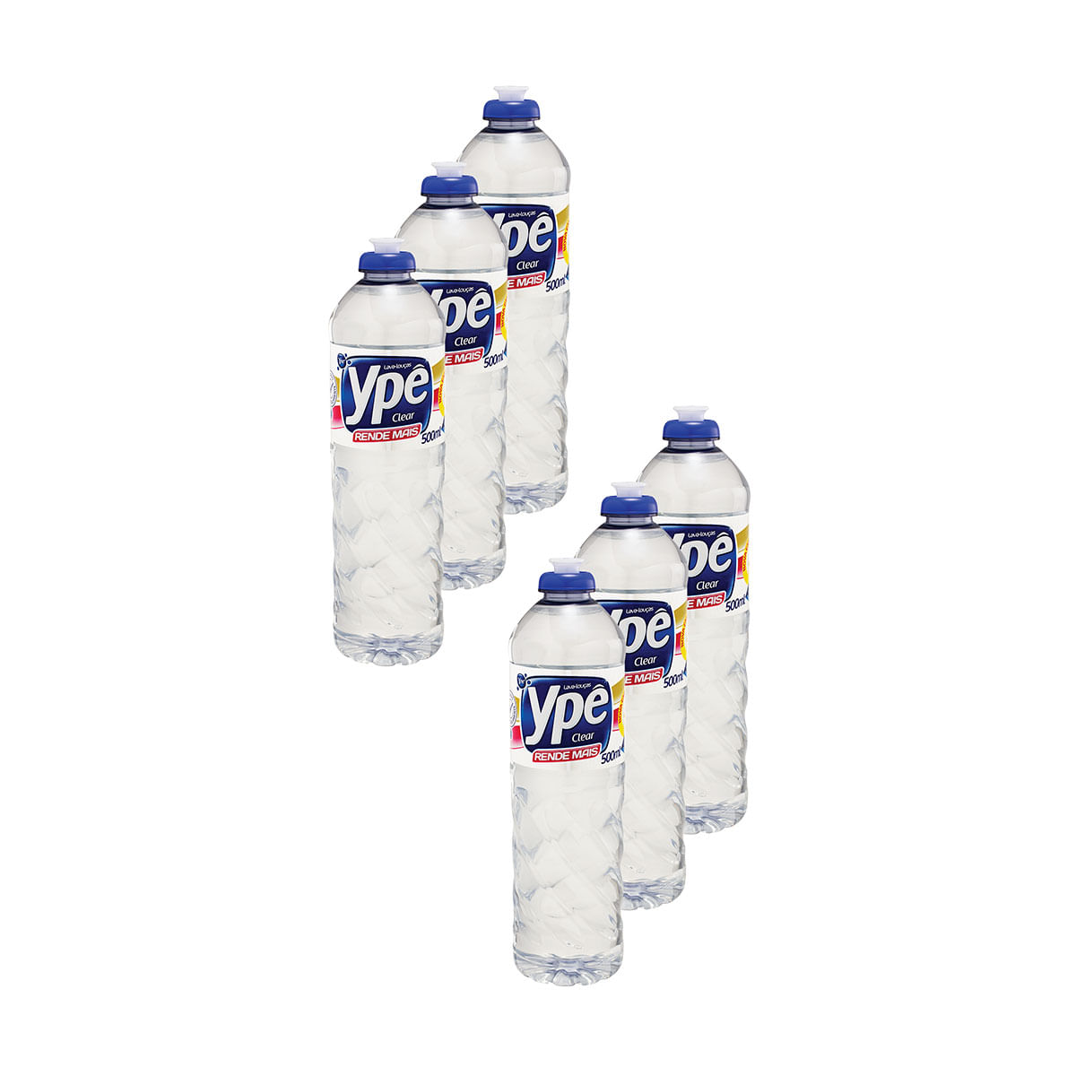 Detergente Là­quido Ypê Clear 500ml - 6 Unidades
