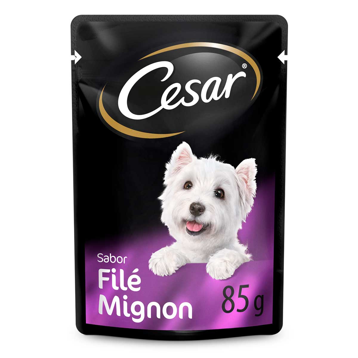 Ração àmida Cesar Sachê Cortes Selecionados Sabor Filé Mignon para Cães Adultos 85 g