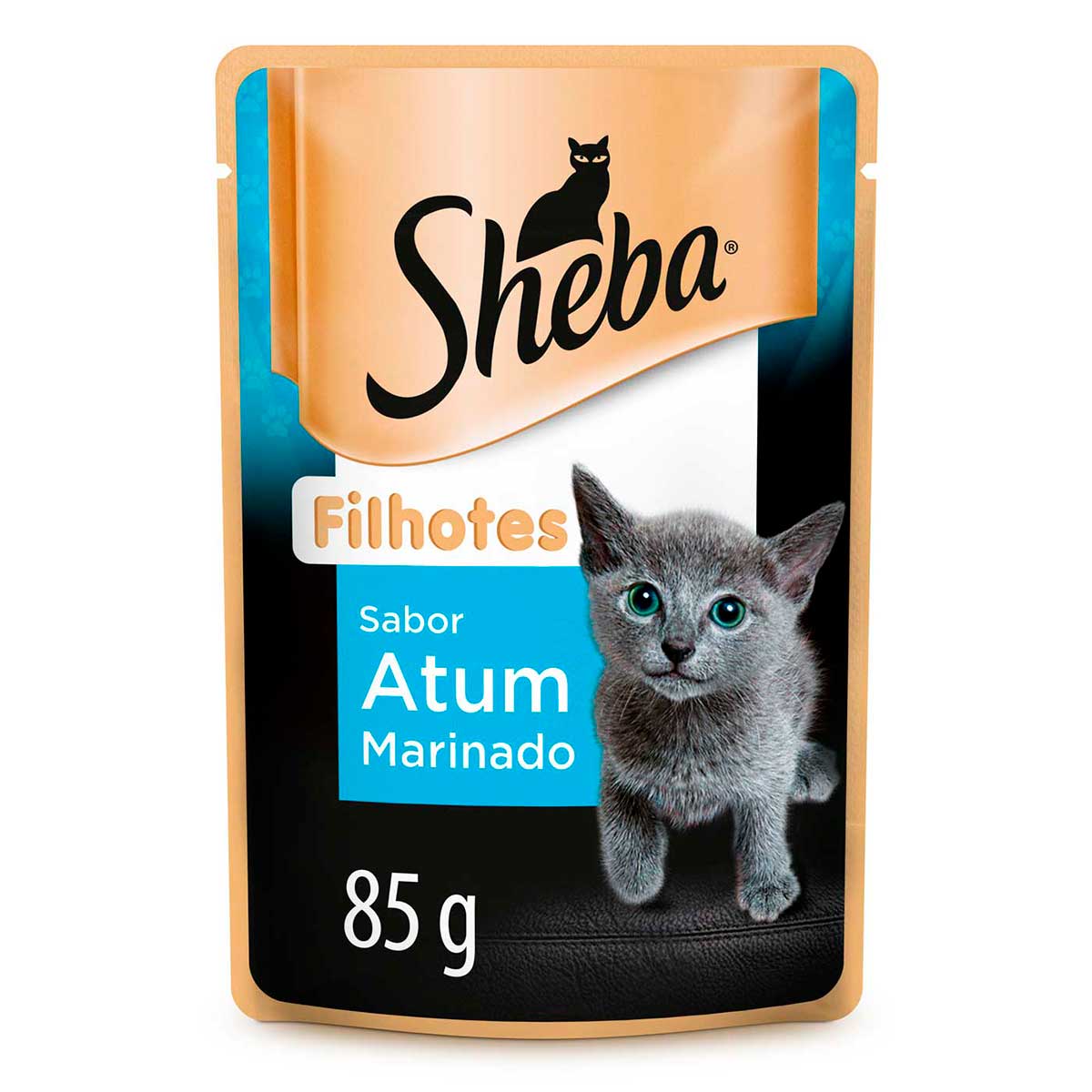 Ração àmida Sheba Sachê Cortes Selecionados Sabor Atum Marinado para Gatos Filhotes 85 g