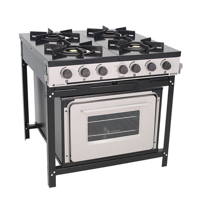 Fogão Industrial BR4BF 4 Bocas com Forno Linha Bravo - Venà¢ncio