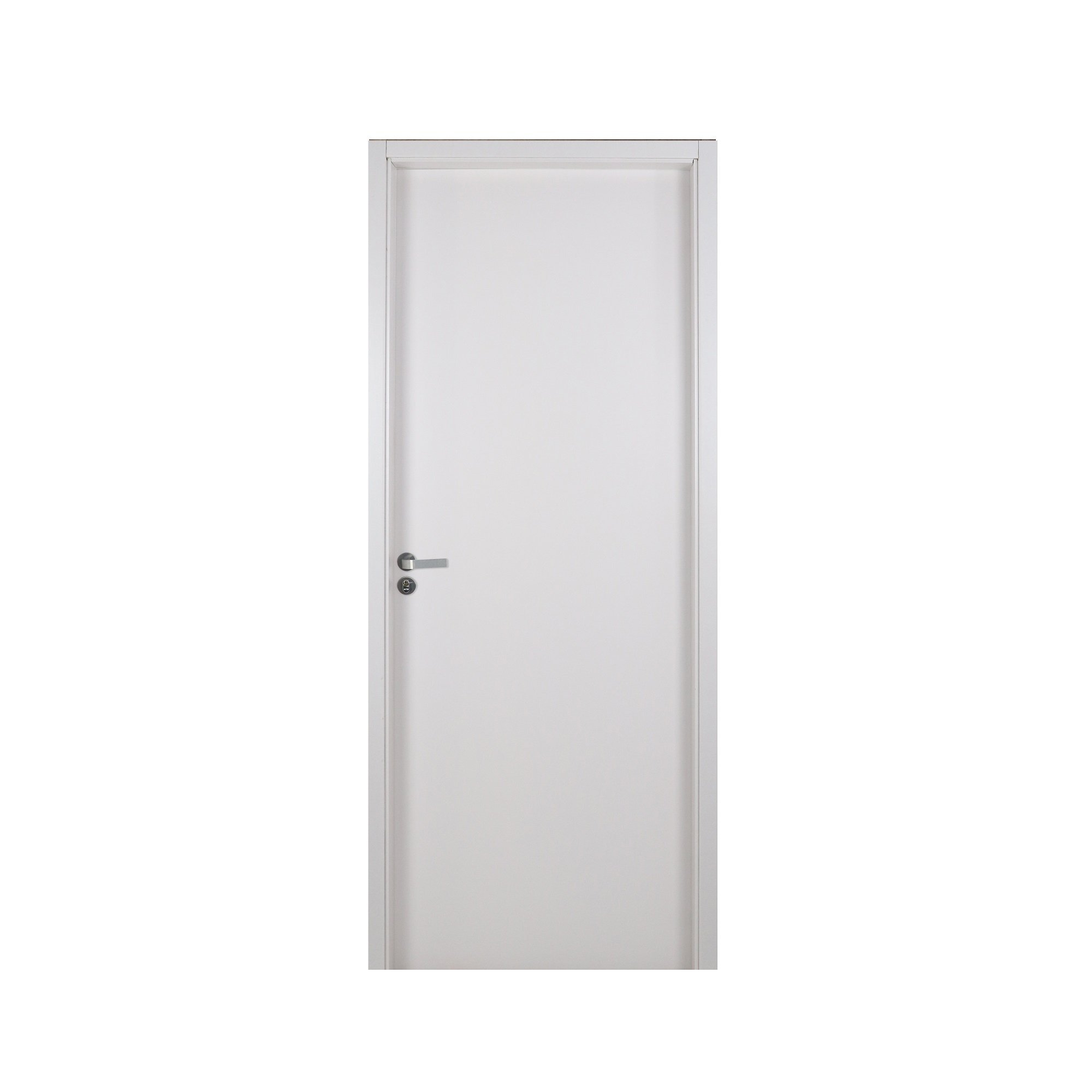 Kit Porta de Madeira Lisa 215x64cm com Batente de MDF Ultra 10cm Melamà­nico MGM Branco