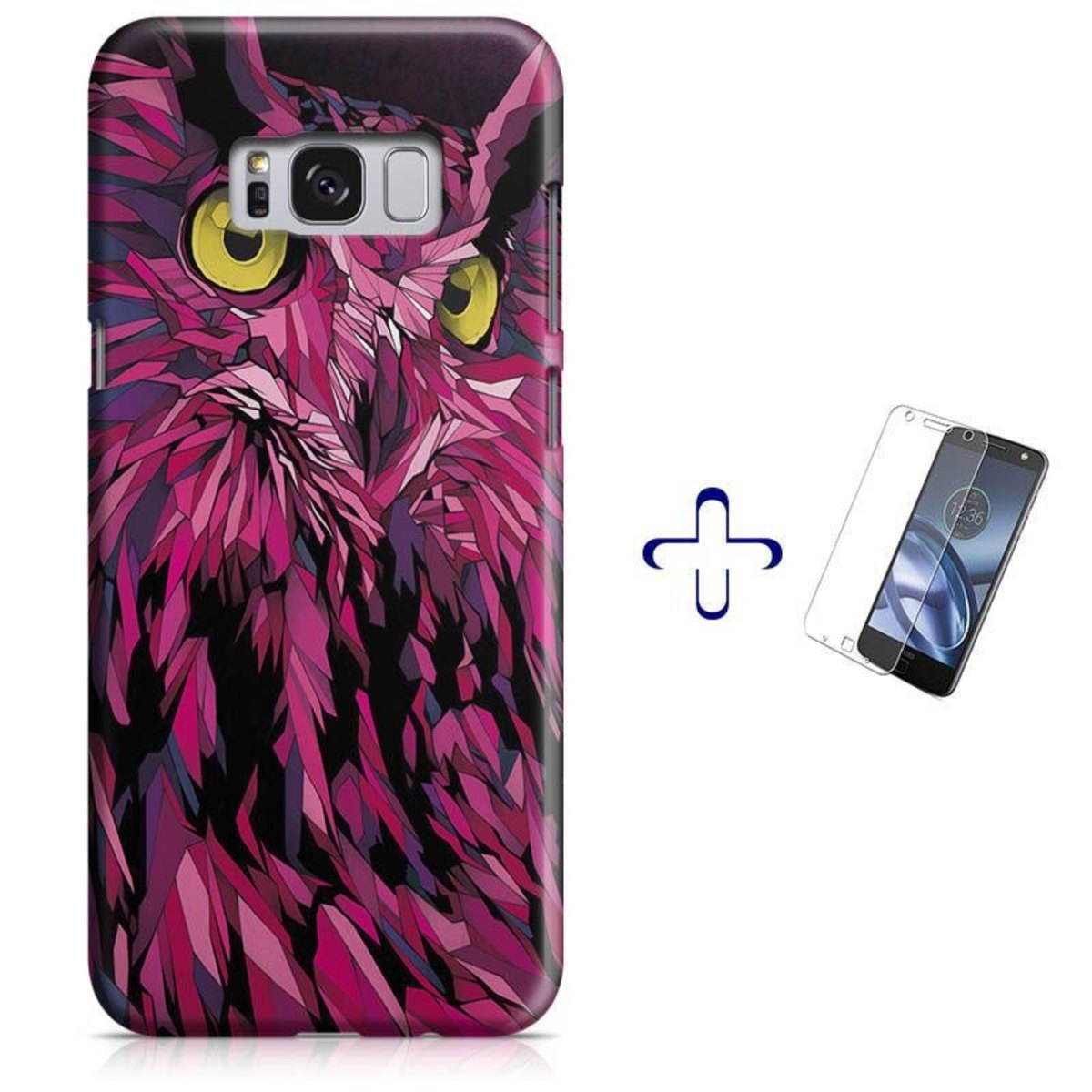 Kit Capa Galaxy S8+ Plus Coruja + Pel Vidro (BD03)