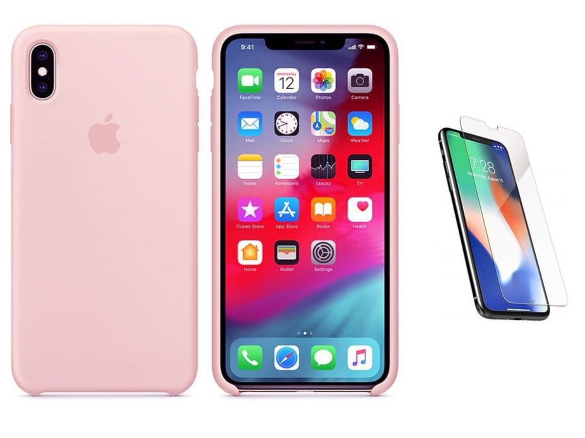 Capa Silicone  iPhone XR 6,1'  Rosa + Pel