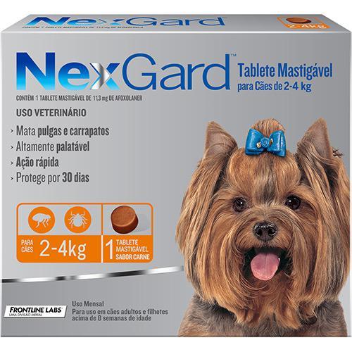 NEXGARD ANTIPULGAS E CARRAPATOS MASTIGAVEL 2 A 4 Kg