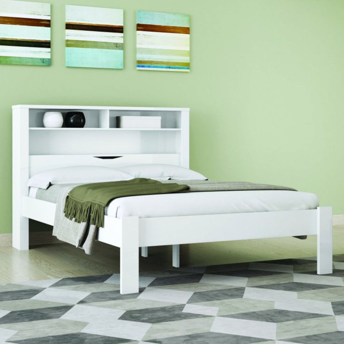 Cama Casal 2 Nichos Invicta Santos Andirá Branco