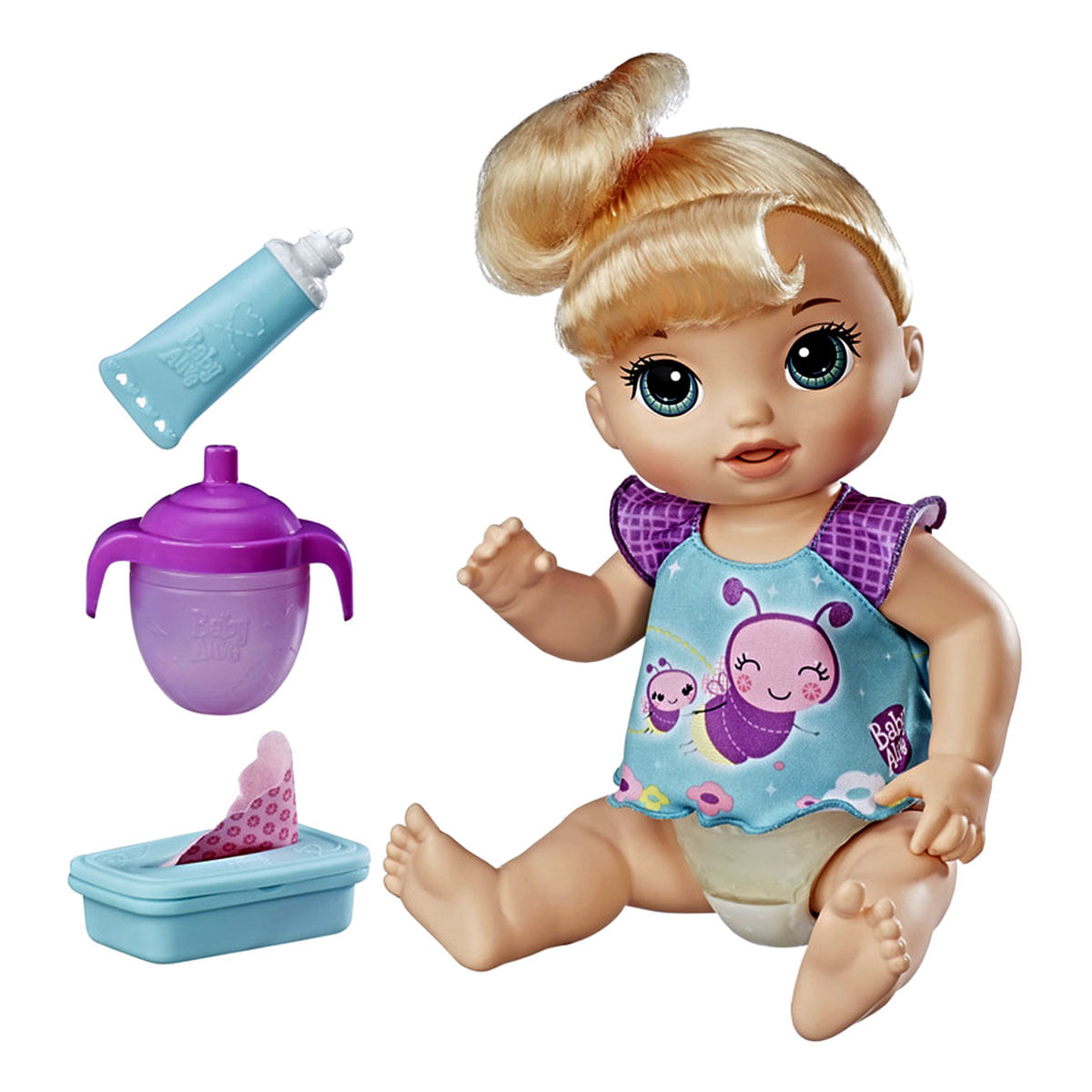 Boneca Baby Alive Fralda Mágica Loira 35cm + Fralda 6 Peças - Hasbro