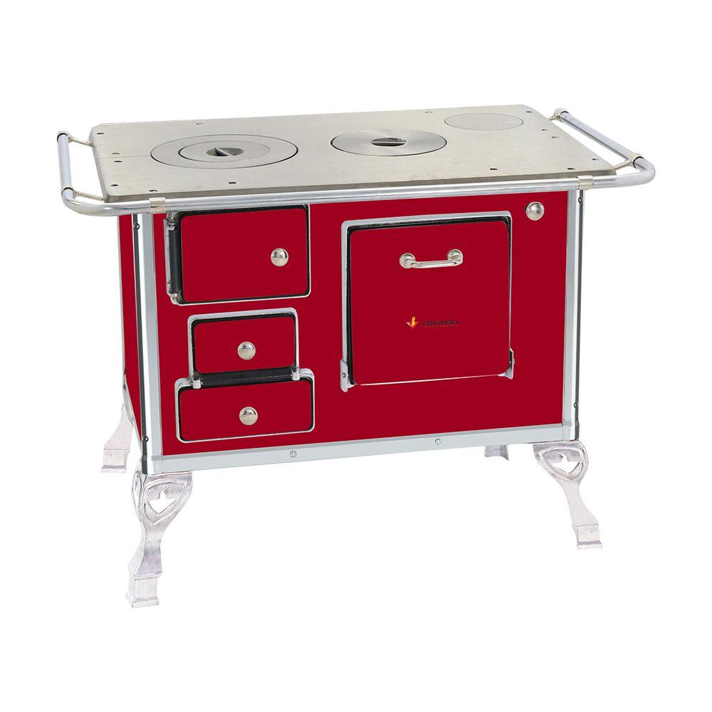 Fogão a Lenha Tradicional Venà¢ncio 01 Vermelho Intenso 1DVR