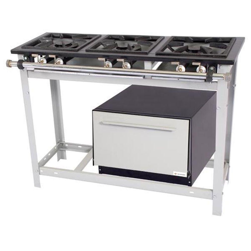 Fogão Venà¢ncio Extra 3 Bocas Duplas e com Forno E3d3f