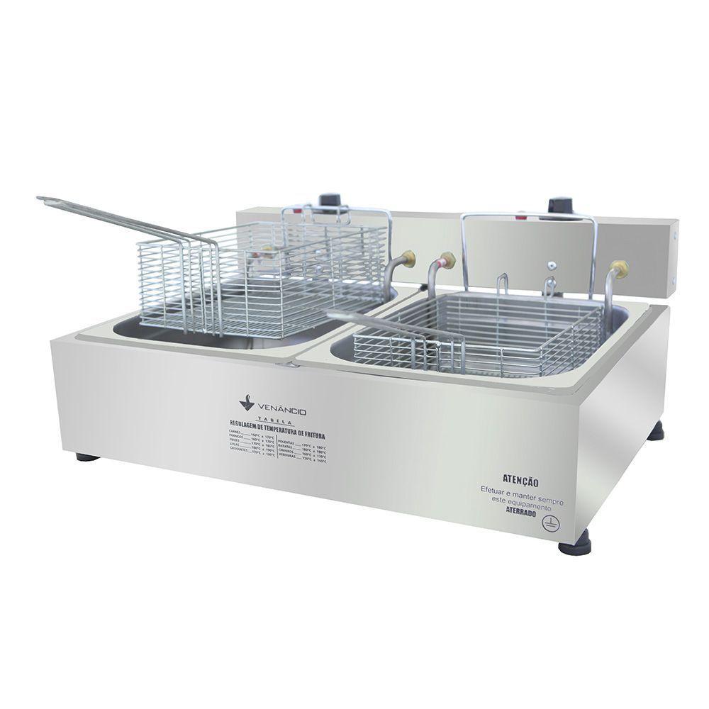 Fritadeira Profissional Elétrica 2 Cubas 5 Litros Venà¢ncio Sfe212