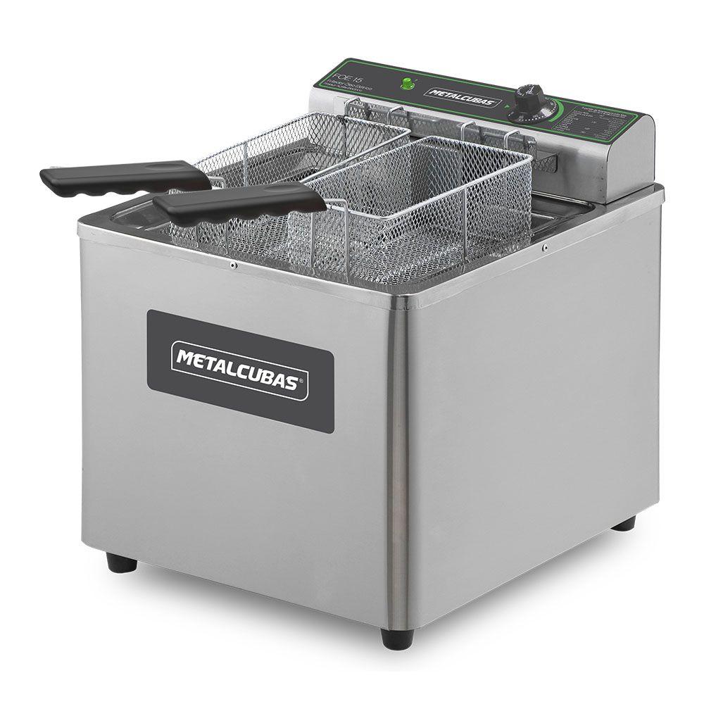 Fritadeira Elétrica Zona Fria com Pedestal Metalcubas 15 Litros FOE15M 5000W 220V