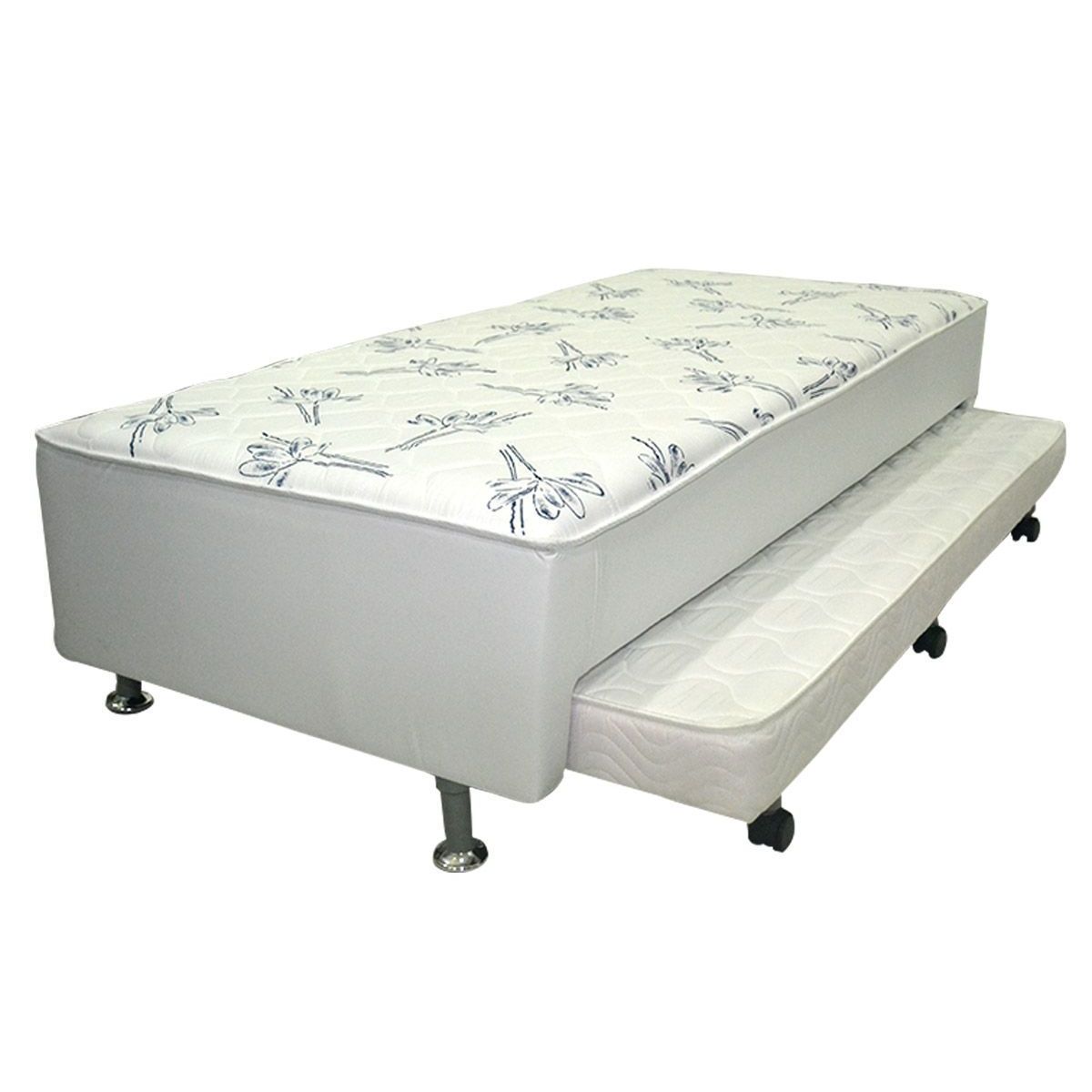 Conjunto Box+Colchão Conjugado Ortopédico c/Auxiliar Branco Ortobom Solteiro 88