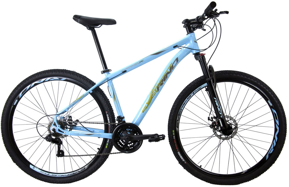 Bicicleta Aro 29 Rino Everest a Disco 21v Cà¢mbios Index - Azul Bebê - 21