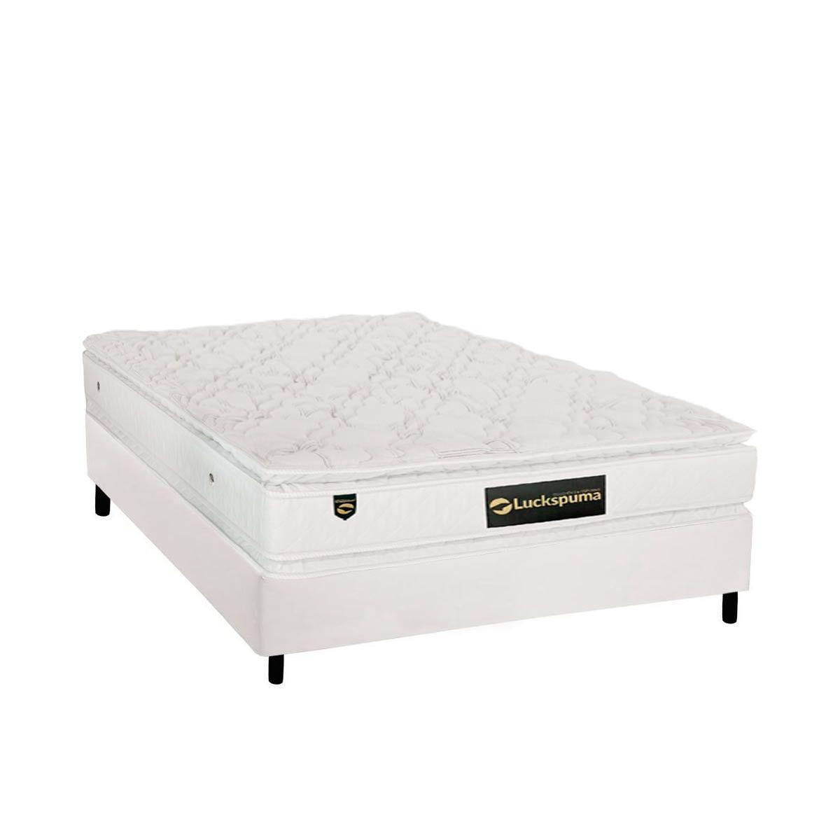 Colchão Luckspuma Ensacadas Lucksfaction+Cama Bo Casal 138x188